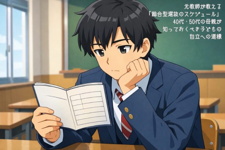 元教師が教える 「総合型選抜のスケジュール」 40代・50代の母親が 知っておくべき子どもの 自立への道標